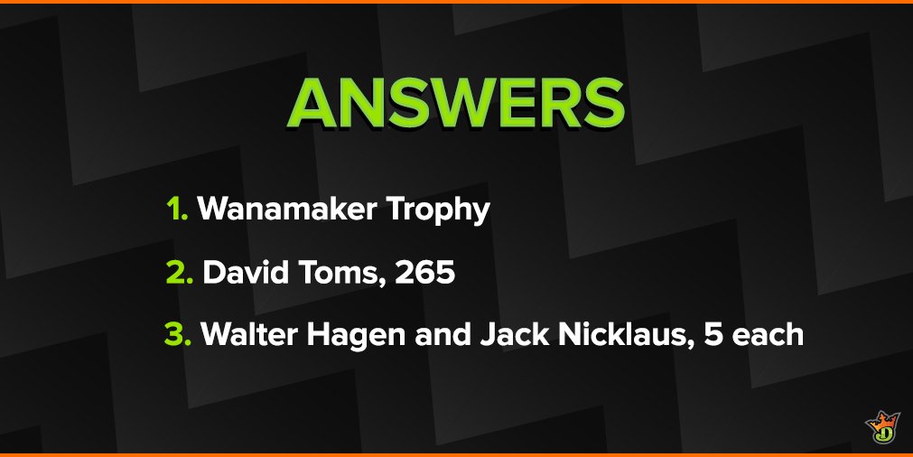 DraftKings's tweet photo. This week's #DKTrivia &amp; FGM ticket winners: @RollinNolanDFS, @eggbert34 and @bgamb23! Below are the correct answers! https://t.co/aivVEe7H8q