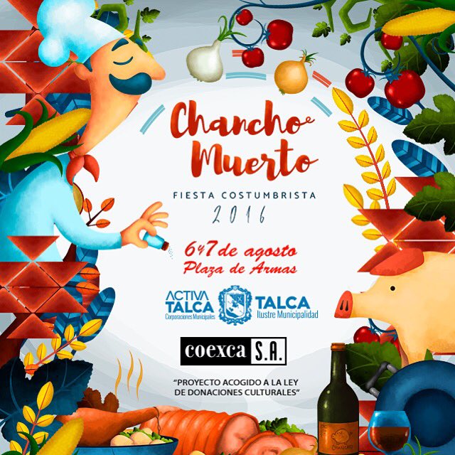 ActivaTalca's tweet photo. 🐷 Todos invitados a la fiesta gastronómica más grande del país 🐷 6 y 7 de agosto Plaza de Armas #Talca @RedMaule https://t.co/Mv7CVrOSGh