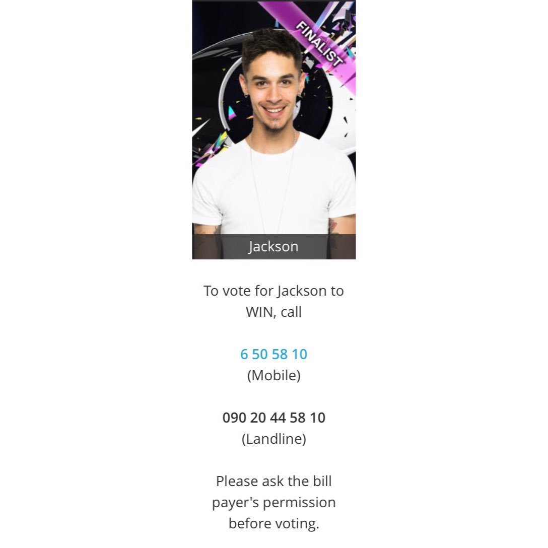 lovingbbuk's tweet photo. KEEP VOTING!!! #BBUKLive #JacksonToWin https://t.co/XomtZR7uvw