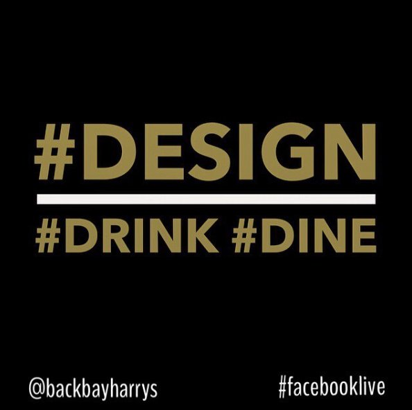 BackBayHarrys's tweet photo. Be a part of @TaniyaNayak 's newest #FaceBookLive interactive series 2nite @ 10PM! #design #drink #dine https://t.co/uRvAy5xkIw