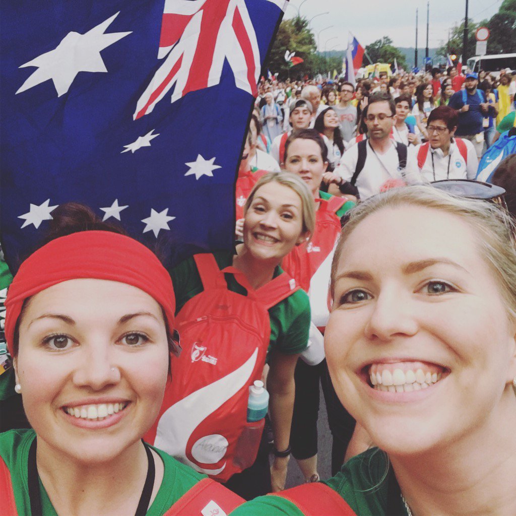 Allie_Maree's tweet photo. Cheesey grins for the win! Walking through Kraków tonight with people from all cultures - amazing! #bneWYD16 https://t.co/2zyozxUfvb