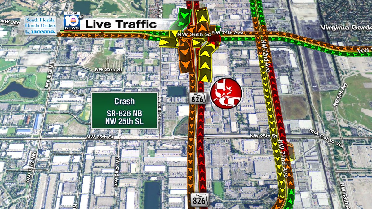 CRASH: SR-826 NB & NW 25th St. #TRAFFIC #MIAMI https://t.co/dBDZt2FbUJ