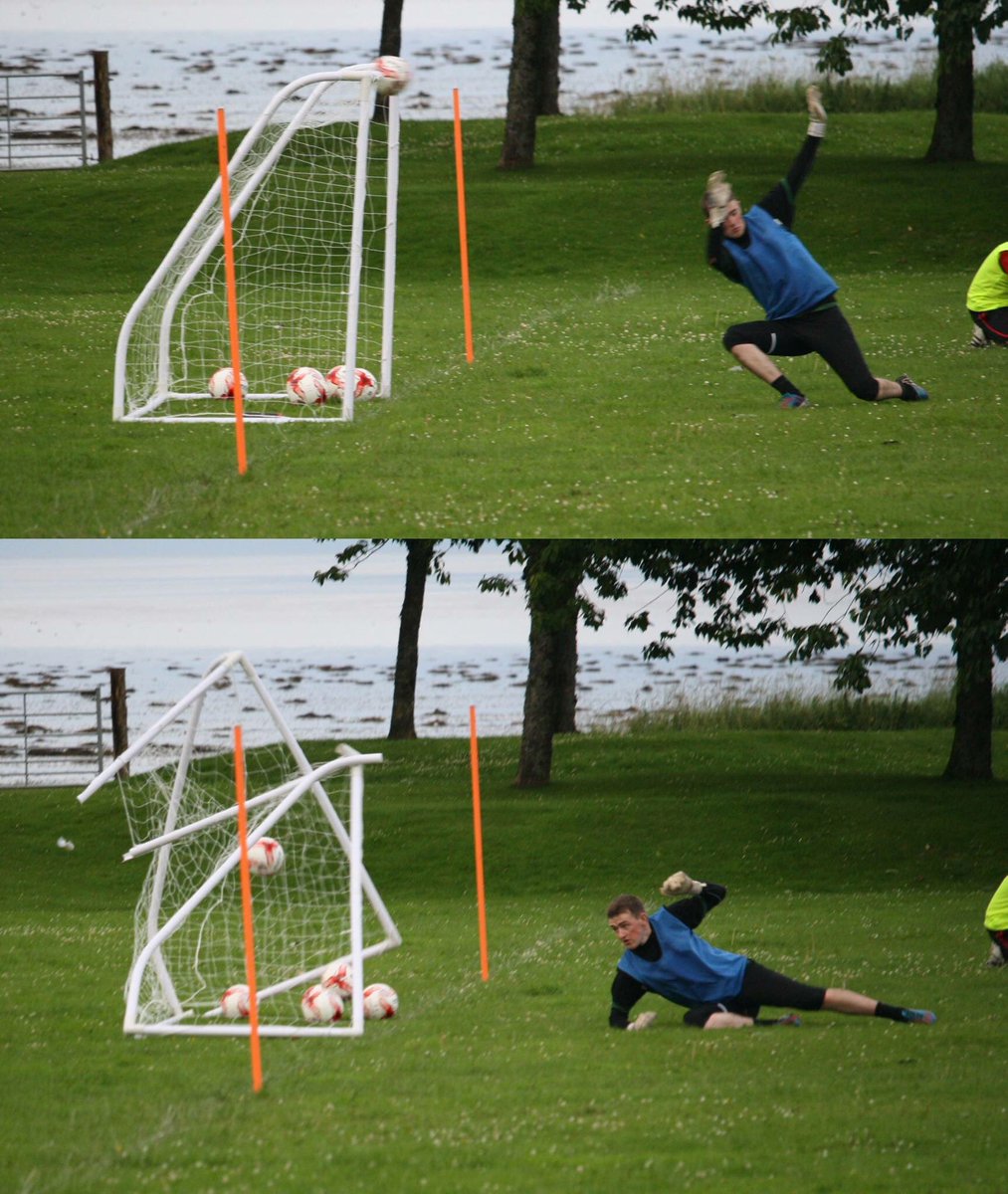 StDuthusFC's tweet image. Another training session held tonight. Wouldn't fancy being a goal post though! #PostBusters