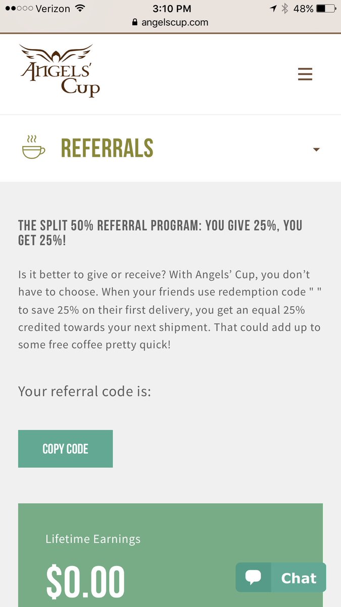 Kinkade23's tweet photo. @angelscup looking to refer some friends but appears my referral code is missing. Thoughts? https://t.co/f7tsTPhDax