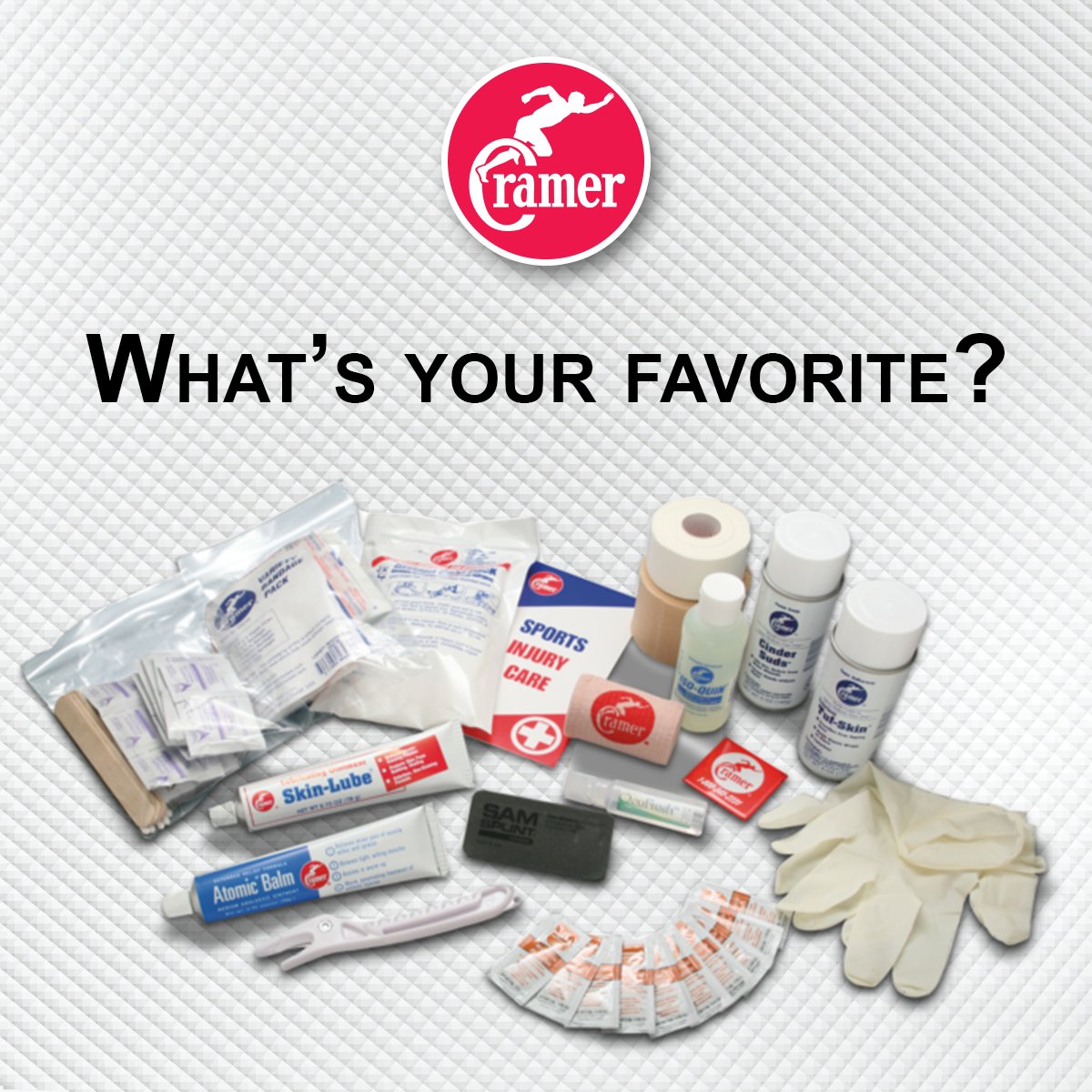 CramerSportsMed's tweet photo. Athletic Trainer's Tape? Tuf-Skin? Nitrotan? Tweet us your favorite Cramer product! https://t.co/T5qVzYp0Qv