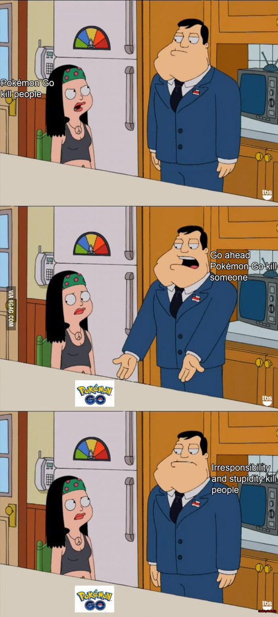 9GAG's tweet photo. About all the accidents related to Pokémon GO #PokemonGO
https://t.co/cG6l38w6Qu https://t.co/2WXOD2seaB