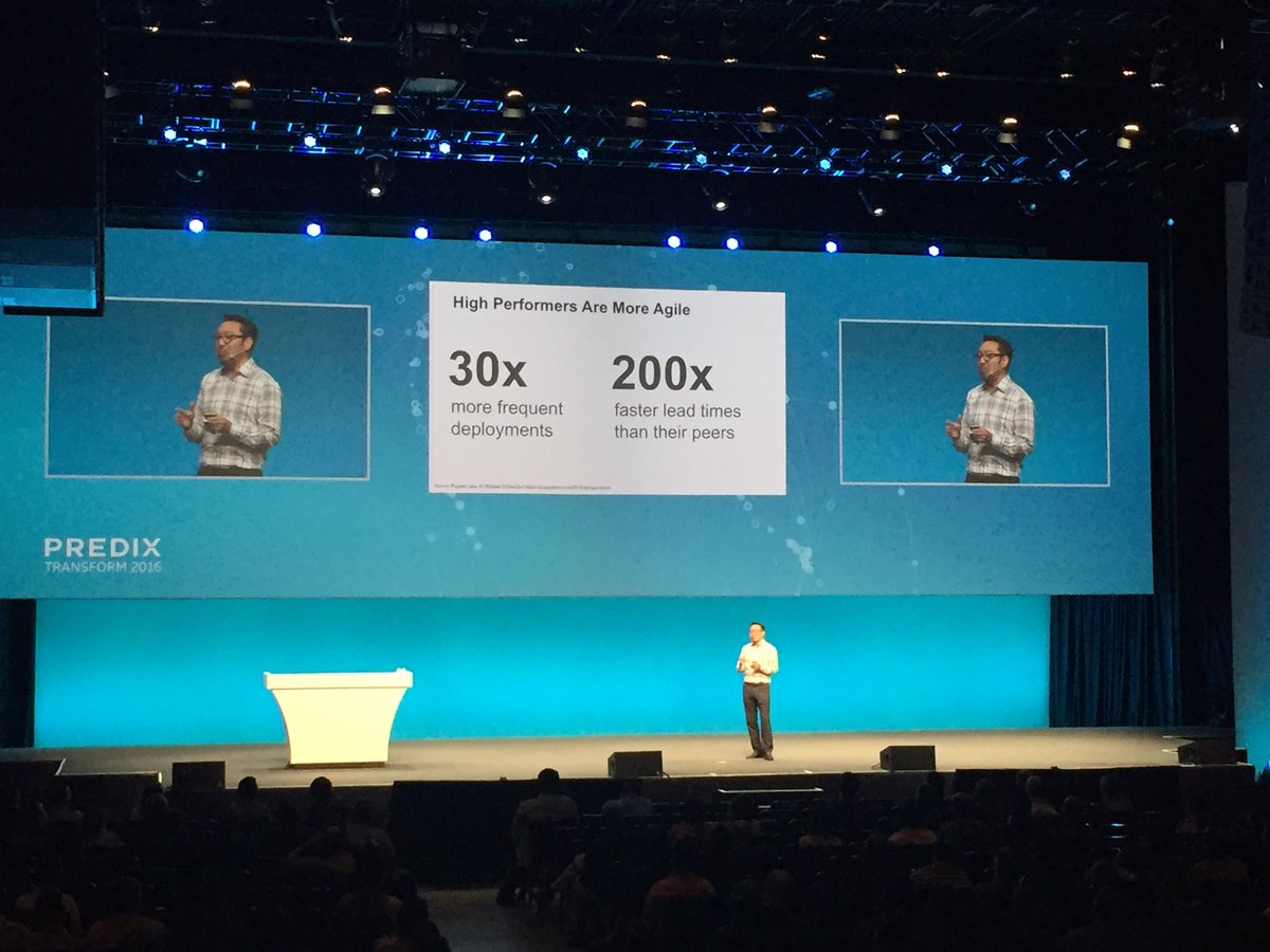 The amazing <a href="/RealGeneKim/">Gene Kim</a> on high performing #IndustrialInternet orgs at #PredixTransform