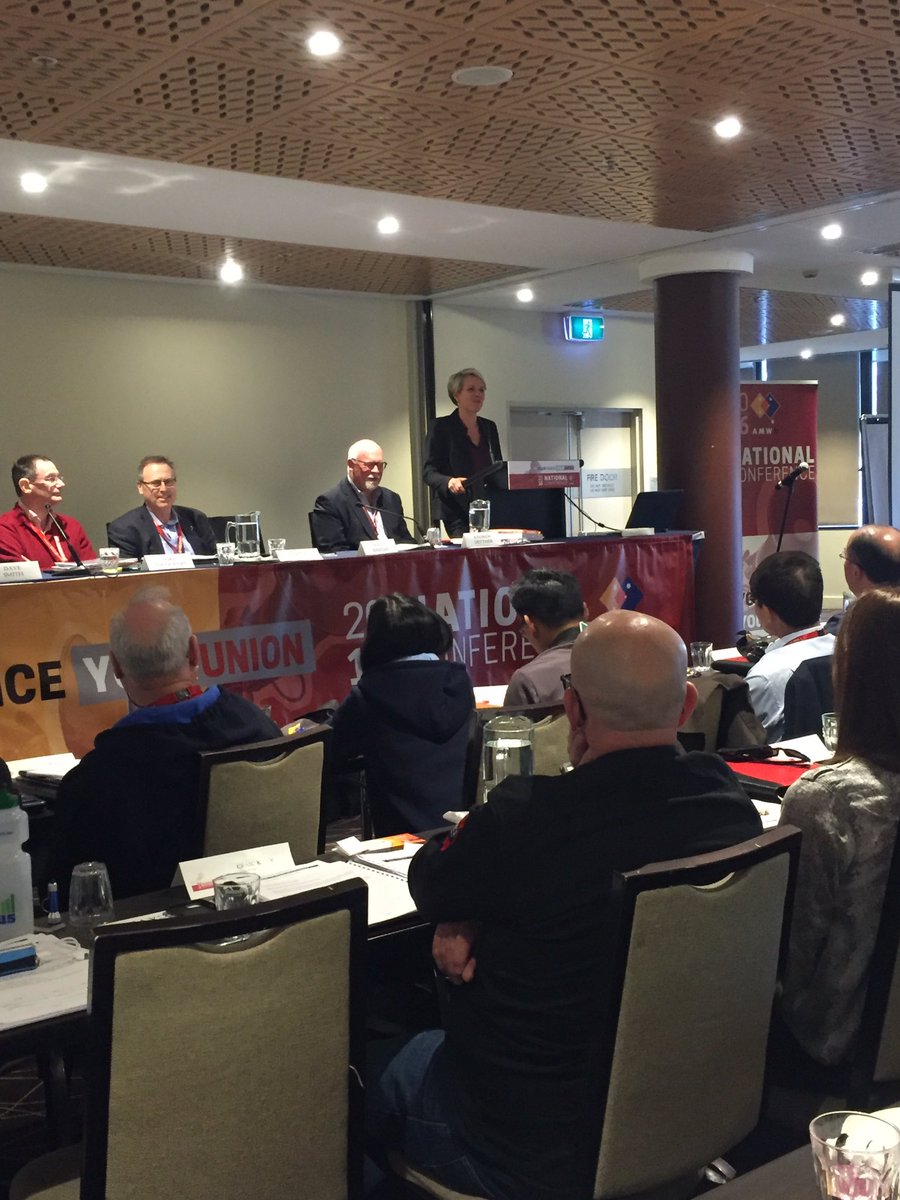 We are glad to welcome <a href="/tanya_plibersek/">Tanya Plibersek</a> to #AMWUNatCon16 to talk about how we can fight for a more progressive Oz