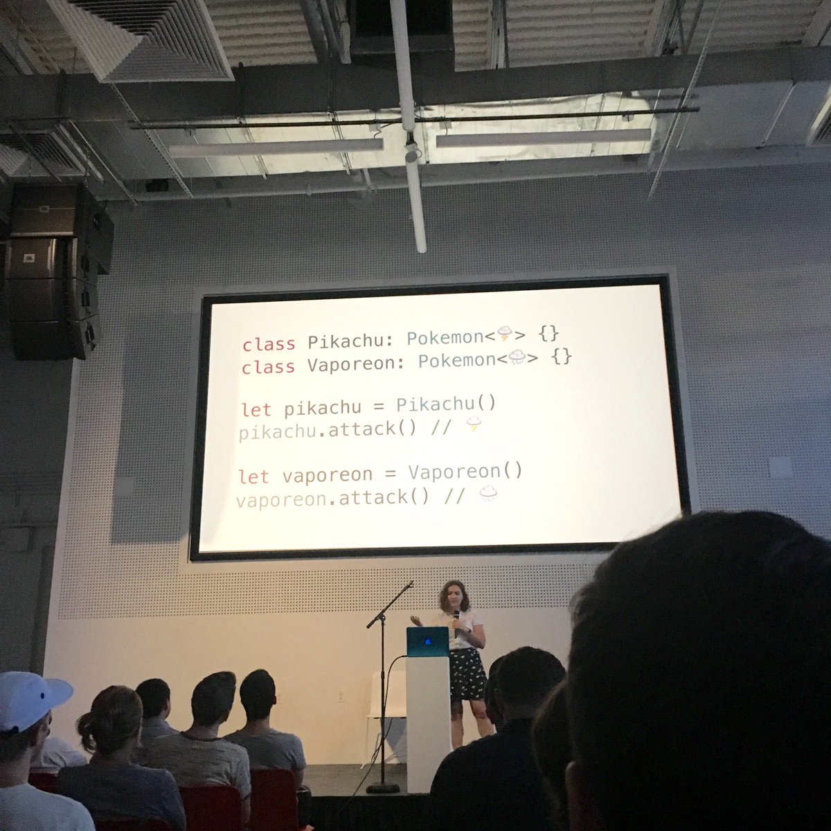 gustavocsb's tweet image. Swift + Pokemon + Emoji. All in the same slide. What else could you want? 😂 @NatashaTheRobot