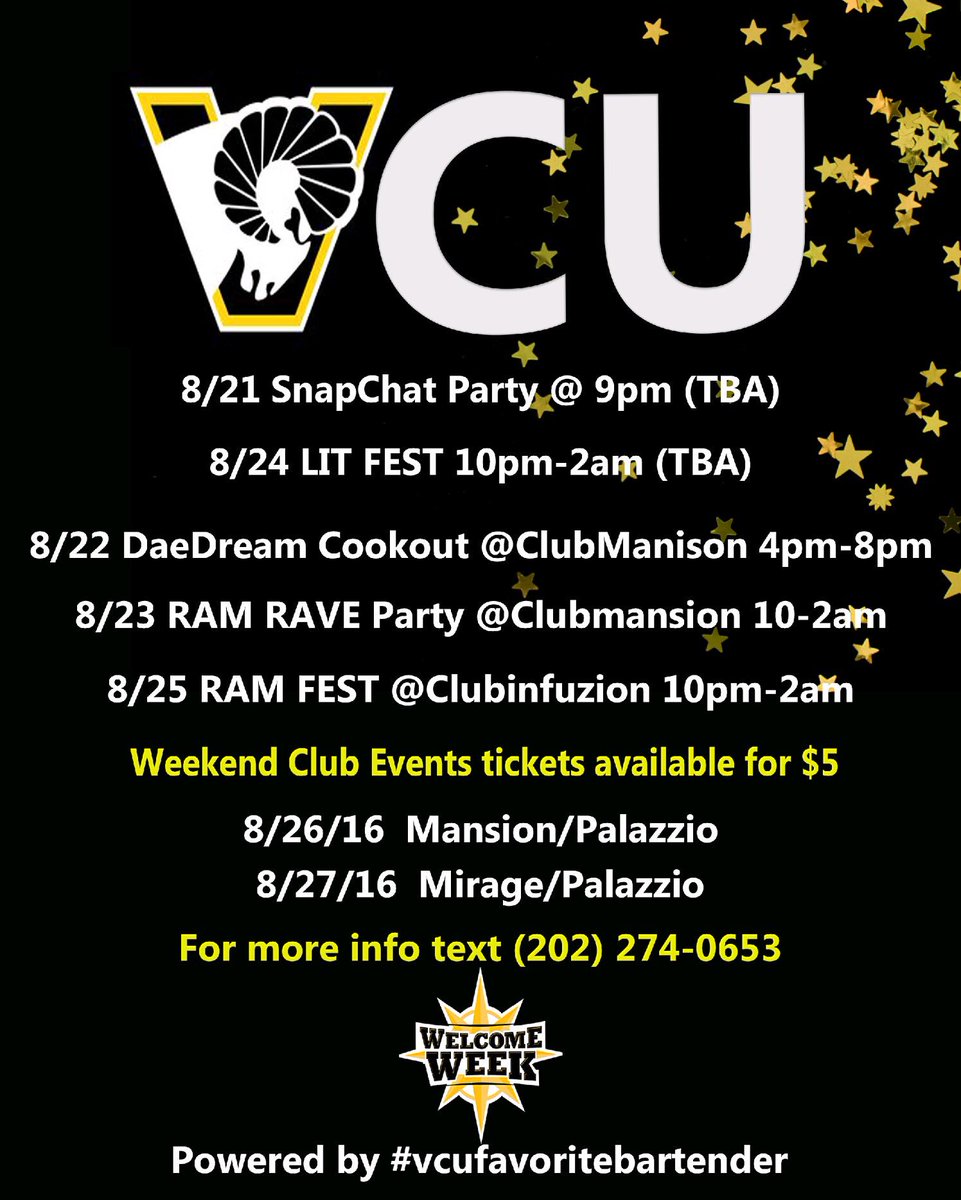 vcuclassof2024's tweet image. Just so everyone can have everything in one place. #VCUWelcomeWeek #SevenDaysOfTurnUp #RamWave