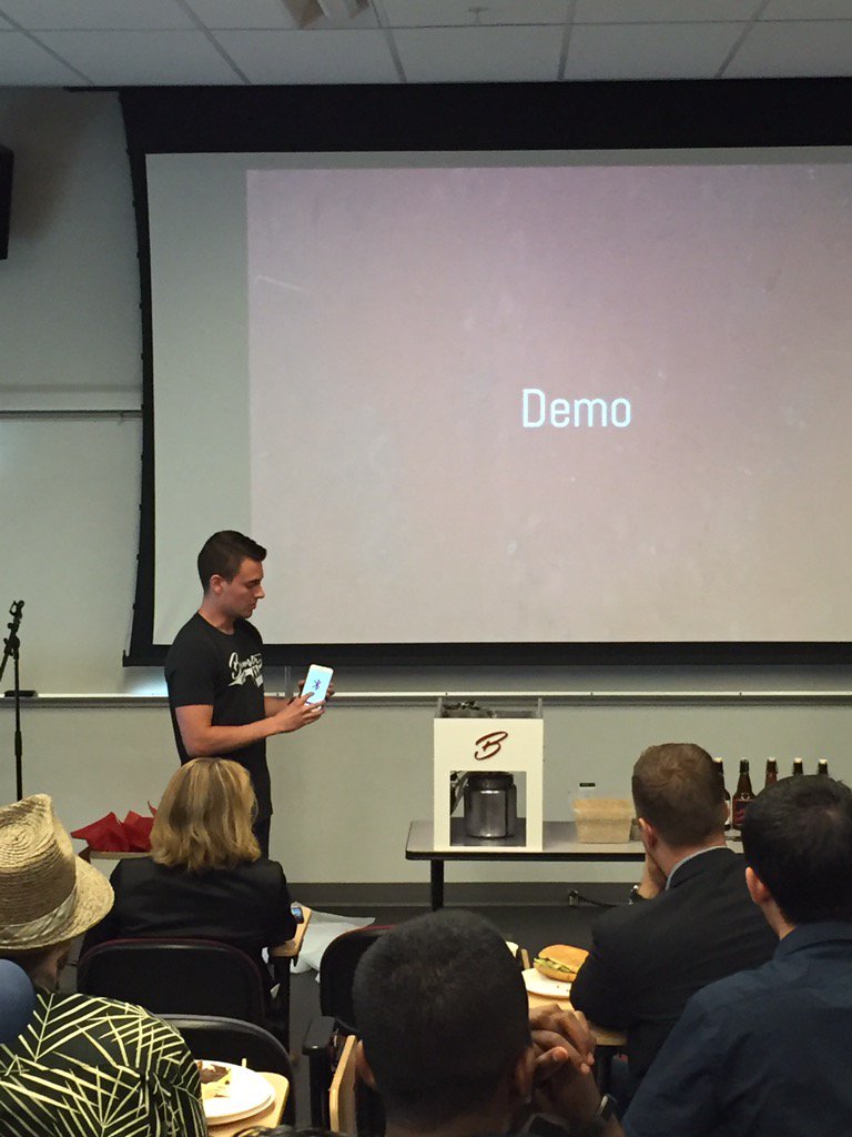 innovate_bc's tweet photo. @thebrewstr demoing their home brewing kit at Tech Entrepreneurship @SFU #beer https://t.co/deBo0bHVF2