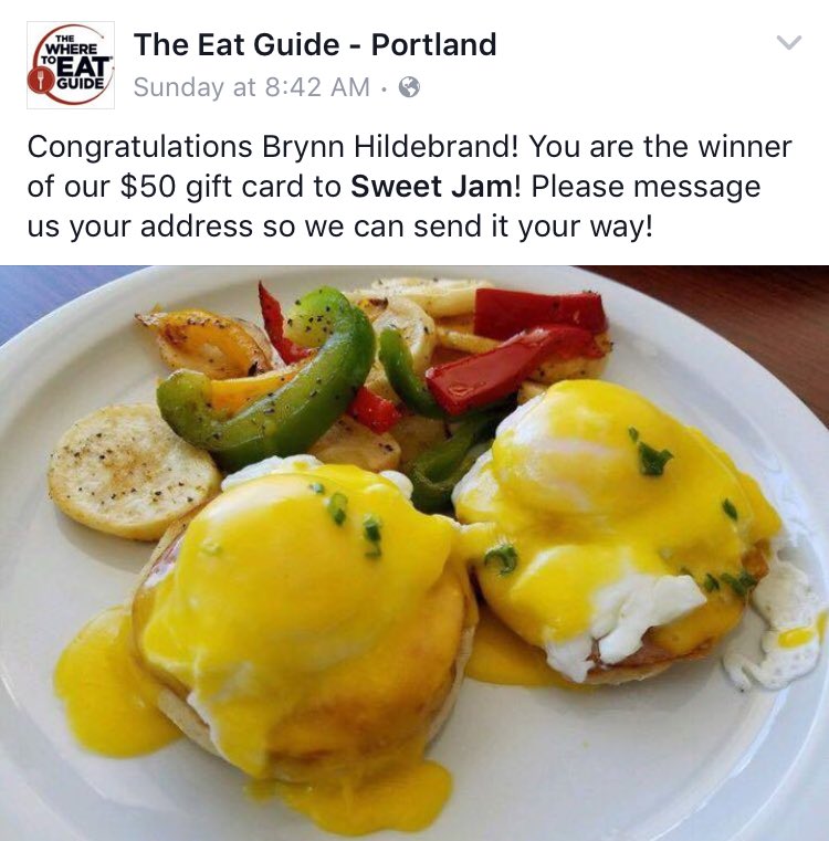 ThePdxPress's tweet photo. Brynn Hildebrand won a gift card from The Eat Guide - Portland! Congratulations! 😊 Thank You @TheEatGuide 😊👍 https://t.co/uMG6oqFcXW