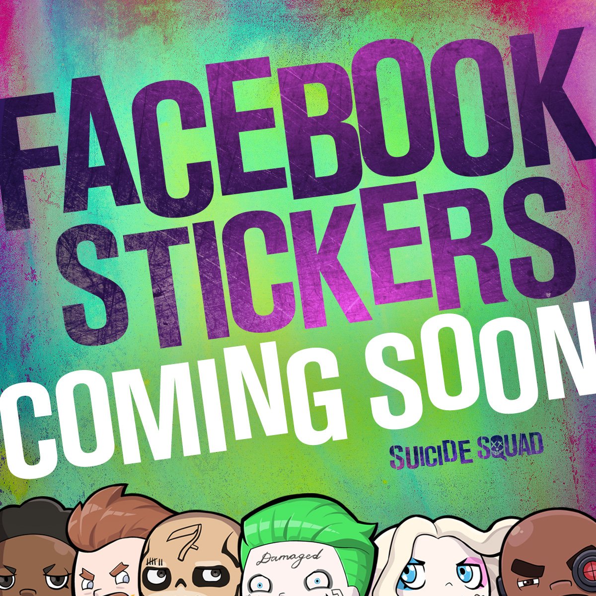 SuicideSquadWB's tweet image. The Squad is coming to a chat near you. #SuicideSquad #FacebookStickers