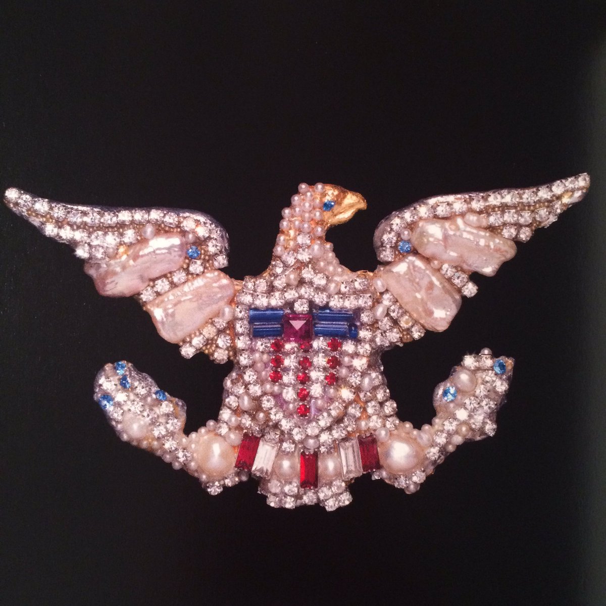 I had to find out more about .@madeleine's awesome eagle brooch. Looks like it's this one. #readmypins #DNCinPHL