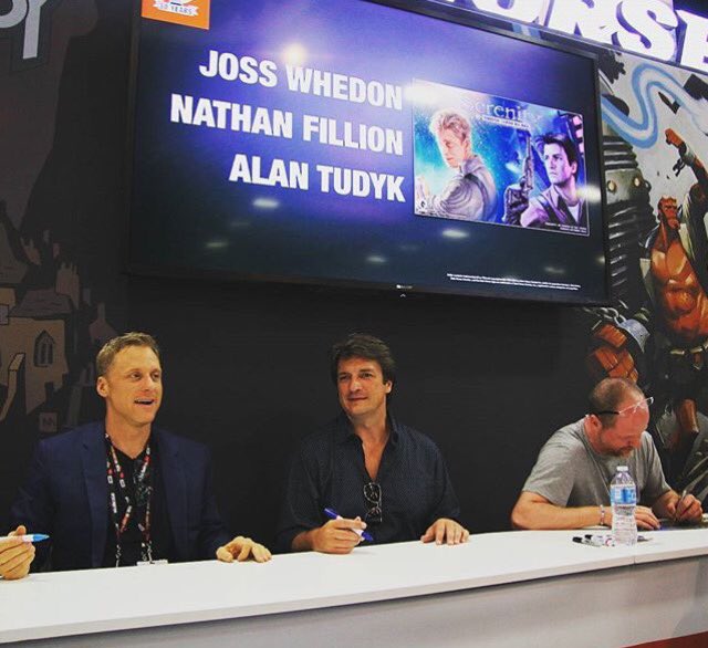 a_contrario7's tweet photo. Nathan, Joss and Alan #SDCC #FillionSpam
Credit: https://t.co/A0C1NaUM8J https://t.co/vN1oGKUgKR