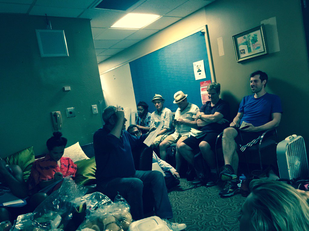 We can't post pics from tech. Here's one of many notes sessions led by our intrepid dir. #doughughes <a href="/ljplayhouse/">La Jolla Playhouse</a>
