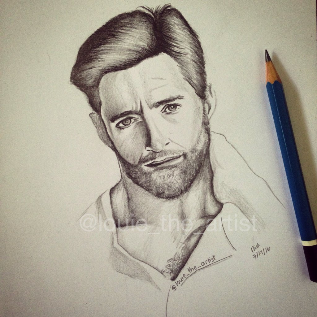 hendriqueL's tweet photo. My #Drawing #HughJackman @GQAustralia @RealHughJackman @Deborra_lee https://t.co/a23KSiyPd6