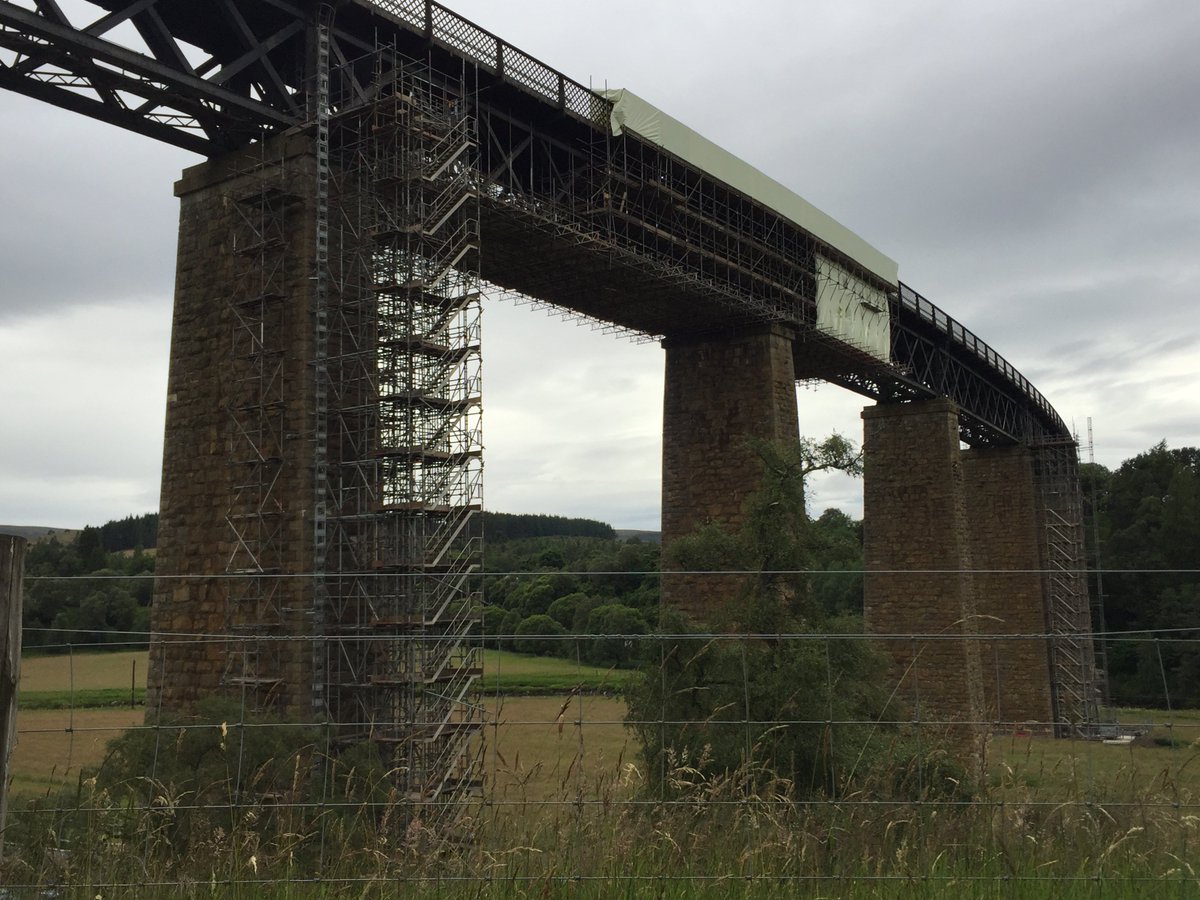 The first phase of scaffolding is up and being encapsulated ready for work to start on <a href="/networkrail/">Network Rail</a> Findhorn Viaduct