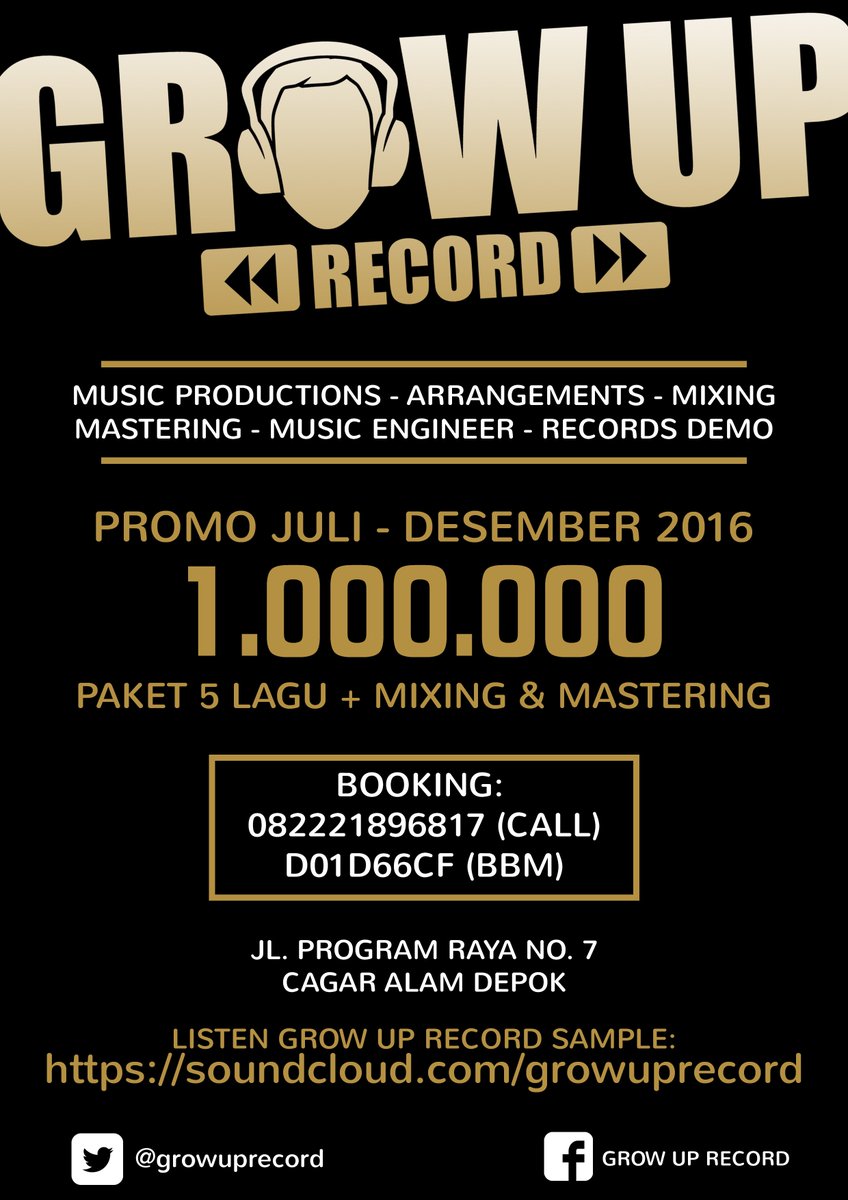 Promo untuk yang mau rekaman mini album.