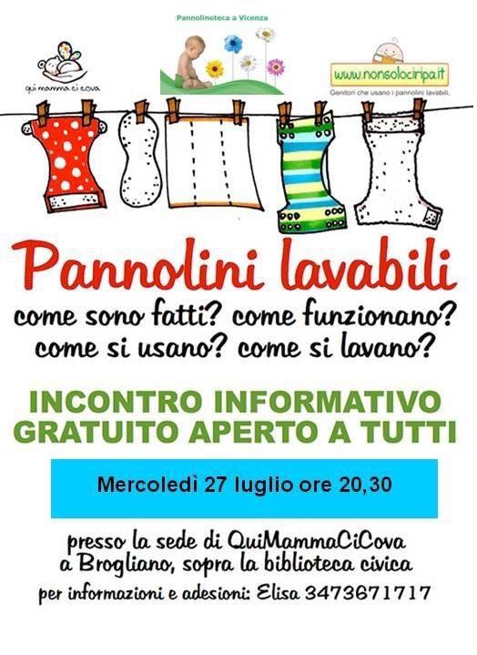 La #pannolinoteca vicentina vi aspetta oggi per un nuovo incontro informativo, non mancate! #pannolinilavabili