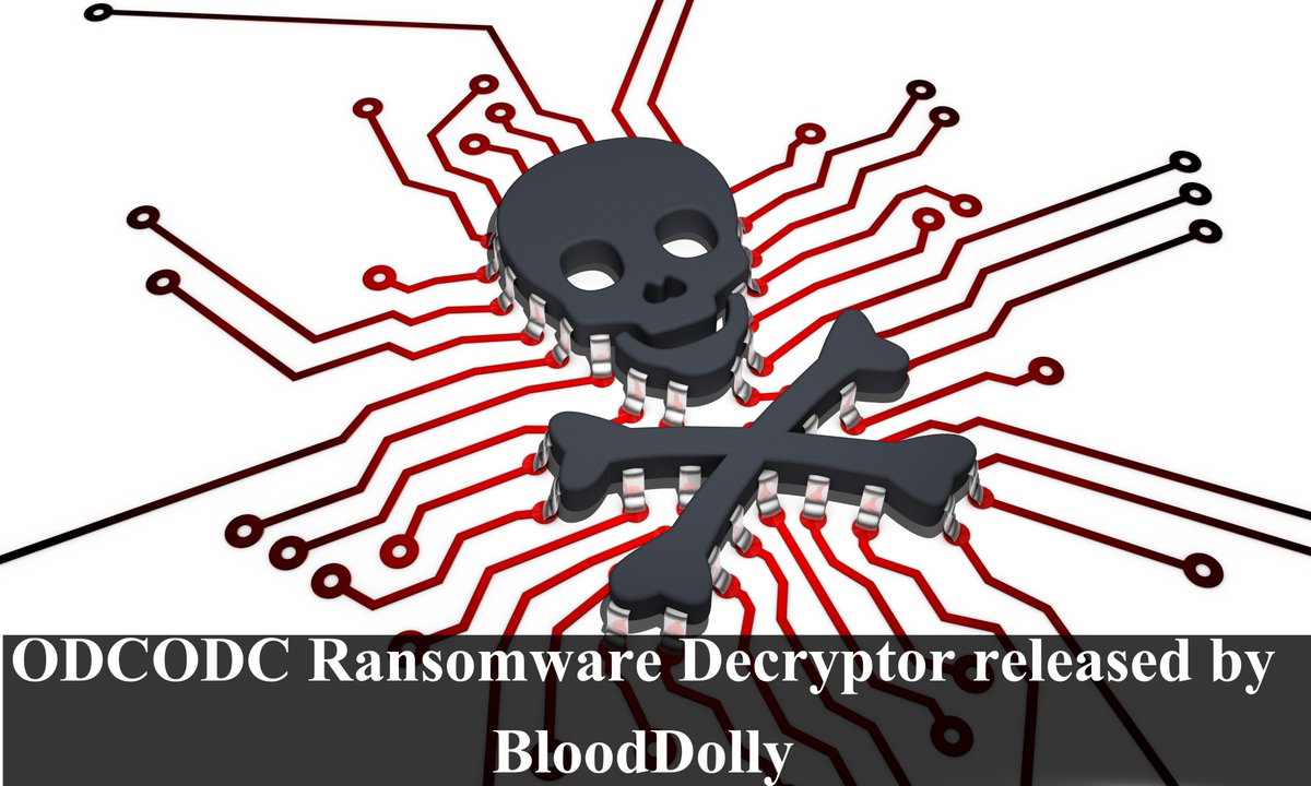 removepcviruses's tweet photo. @removepcviruses: Hurray! #BloodDolly released #ODCODCRansomware #Decryptor 

https://t.co/8eaIZvIPUY https://t.co/Ud3YRODgit