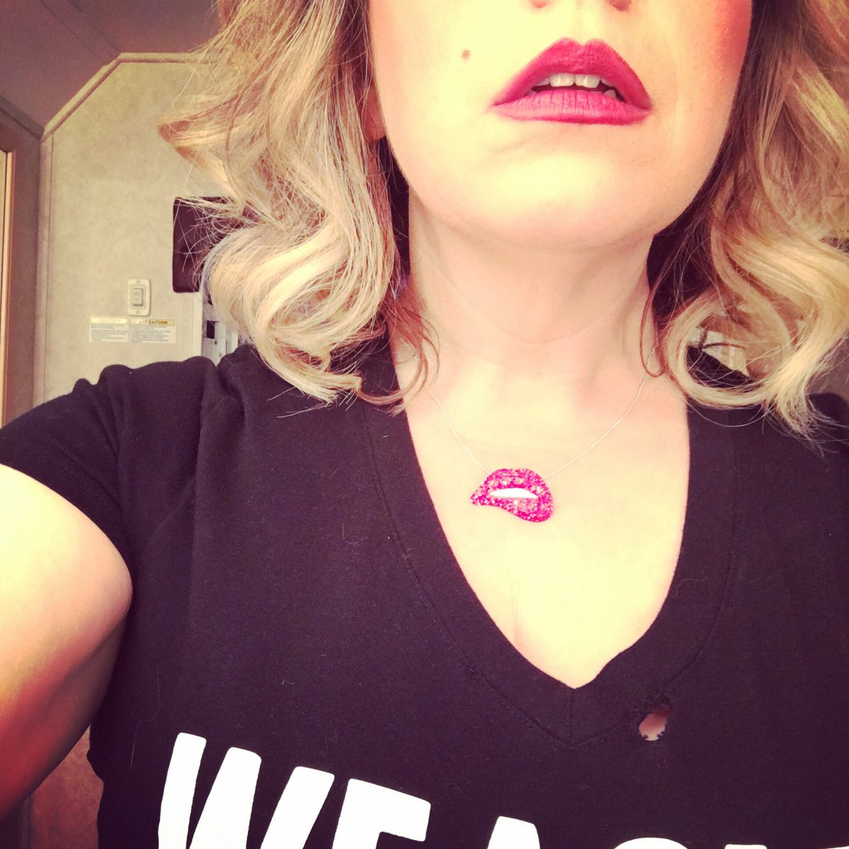 Vangsness's tweet image. Speaking of national treasure @aishatyler she gave me this mouth on my neck &amp;amp; I love it like I love Ron Weasley