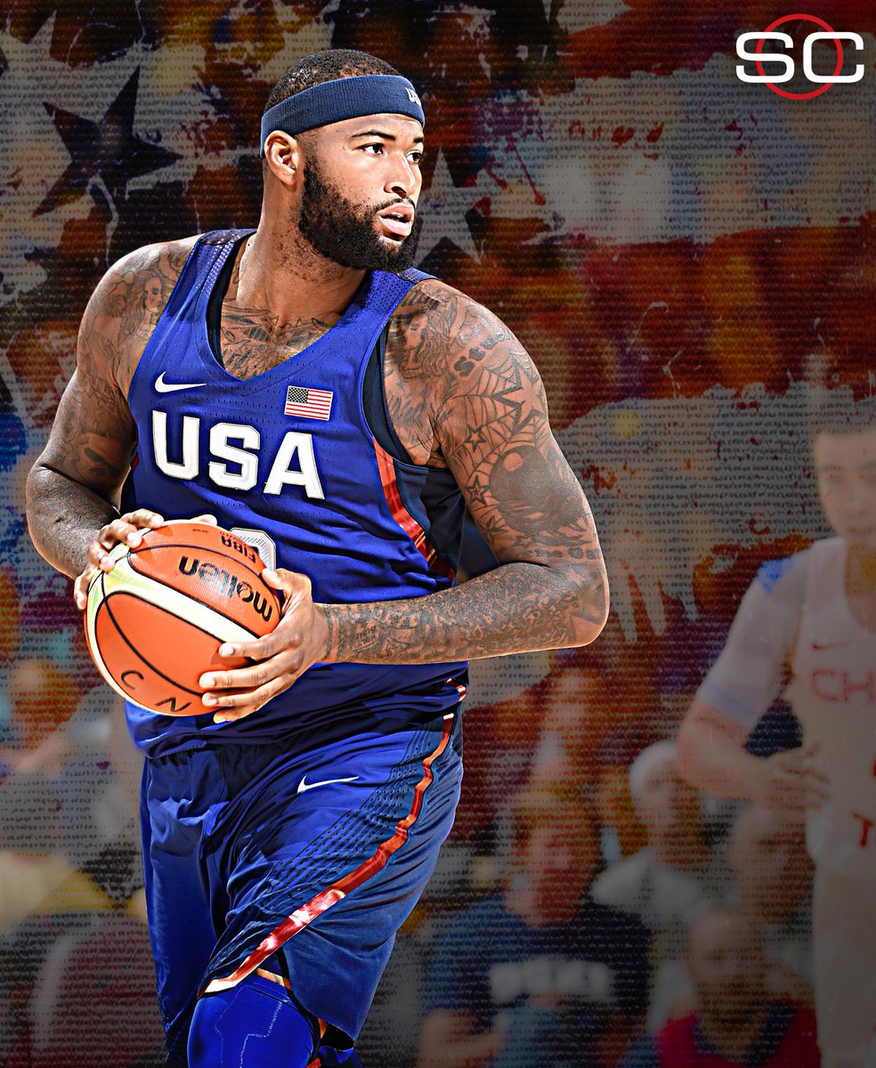 SportsCenter's tweet photo. The US improves to 49-1 in exhibition games since 1992 with 107-57 win over China.
DeMarcus Cousins: 21 Pts, 11 Reb https://t.co/eCXSv0RP92