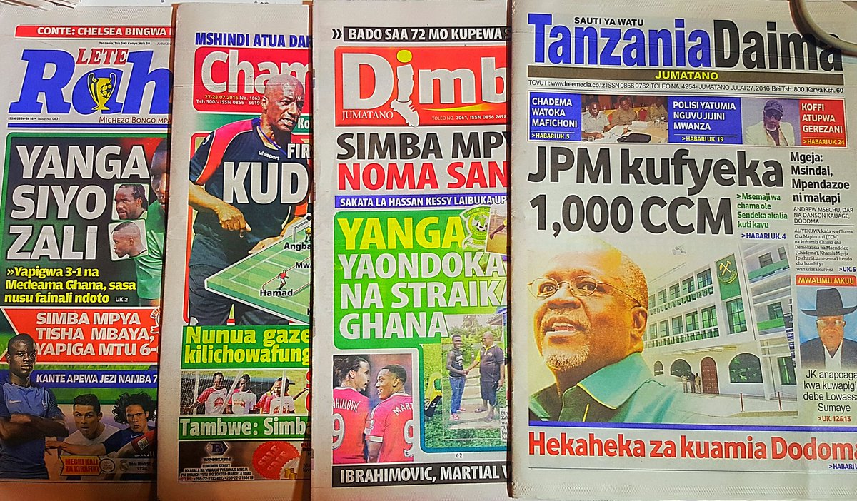 millardayo's tweet photo. Magazeti ya #TZ #July272016
tayari nimeshayaweka kwenye https://t.co/G3BpafI2ae, kuanzia #UDAKU #MICHEZO #Hardnews https://t.co/qmLK7w2bwN