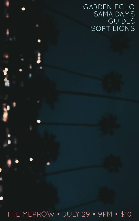 TheMerrowSD's tweet image. FRIDAY: @GardenEcho, @Sama_Dams, @weareGUIDES + @Soft_Lions! Tickets onsale:  tktwb.tw/29phIFJ
