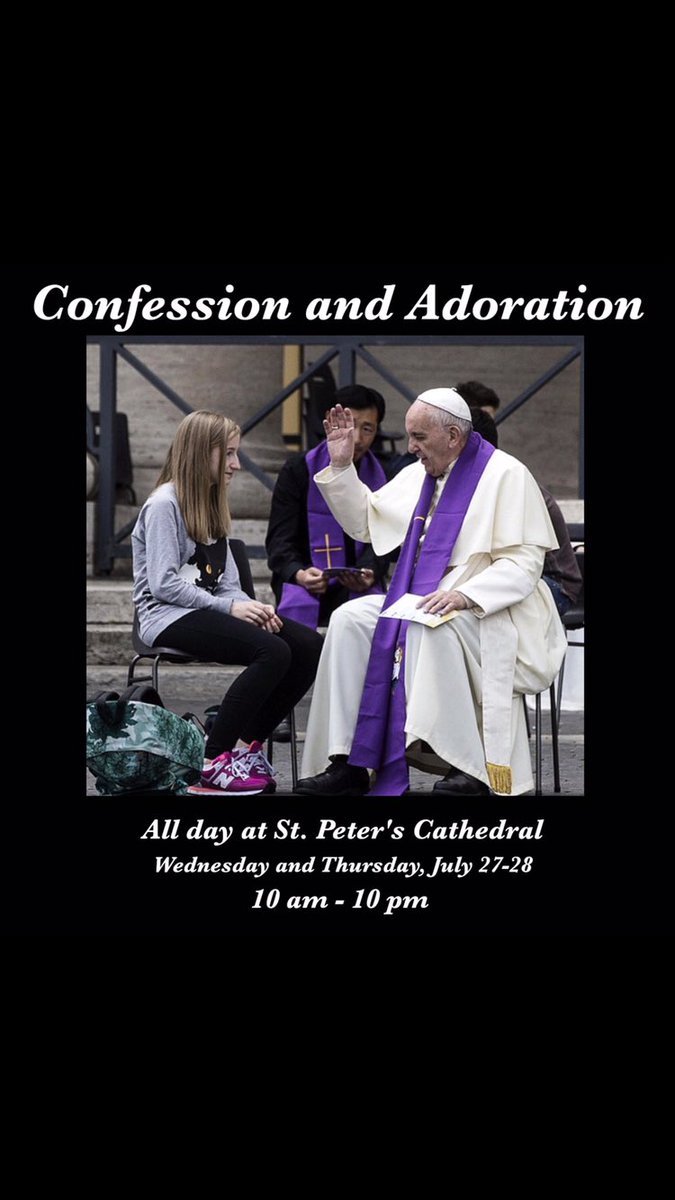 fathersimon3's tweet photo. Confession and adoration available all day Wednesday and Thursday of this week. 

Don't be scared. 

Spread the word https://t.co/Y9ZaA7ZSQN