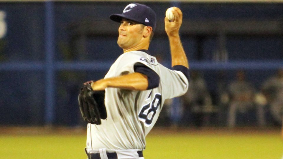 MiLB's tweet photo. #Indians No. 14 prospect Adam Plutko flirts with perfection for @CLBClippers. https://t.co/Ip3cYWXsUw https://t.co/ovmxAHF0B0