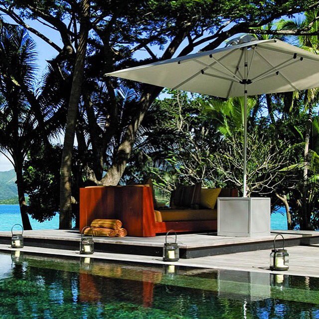 Time for some chillin' next to the pool. #Fiji #beachlife