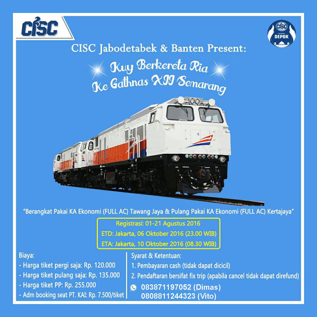 CISCdepok's tweet photo. More Info hubungi Contact Person yang ada di gambar!!! https://t.co/IQs5r8gDYy