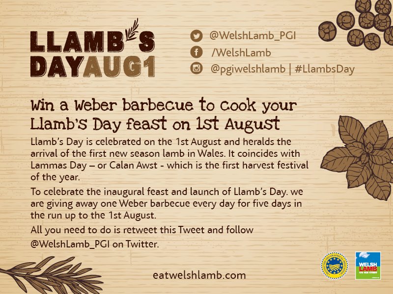 WelshLamb_PGI's tweet image. Day 1: We're giving away a BBQ each day in the run up to #LlambsDay! For your chance to WIN follow us &amp;amp; RT #giveaway