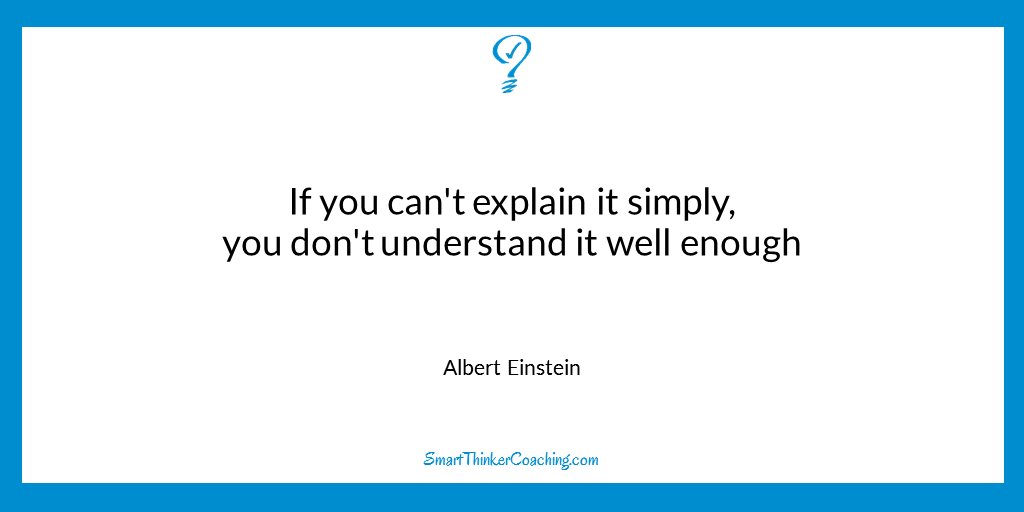 SmartThinker247's tweet image. If you can't explain it simply - go back and learn it again.
#WednesdayWisdom