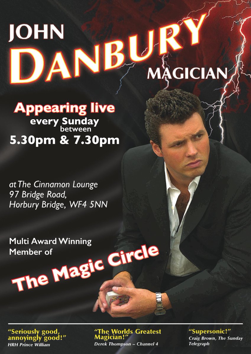 johndpresents's tweet photo. If you are in Yorkshire and at a loose end any Sunday 5.30 &amp; 7.30 then pop down to @cinnamon_lounge Horbury Bridge. https://t.co/ICesODGRRP