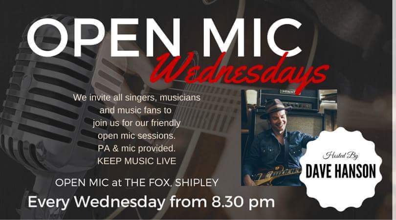 Tonight folks! the fabulous Open Mic session at the Fox - Free drink for all performers!
facebook.com/events/1768804…