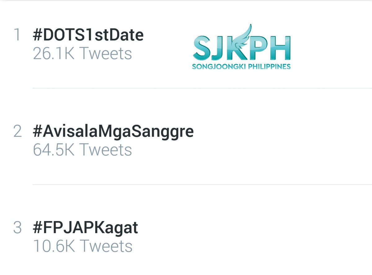 JoongKiPH's tweet photo. #1 spot Trending na tayo!! Keep on tweeting guys!! #DOTS1stDate https://t.co/iPgU4IsRQB
