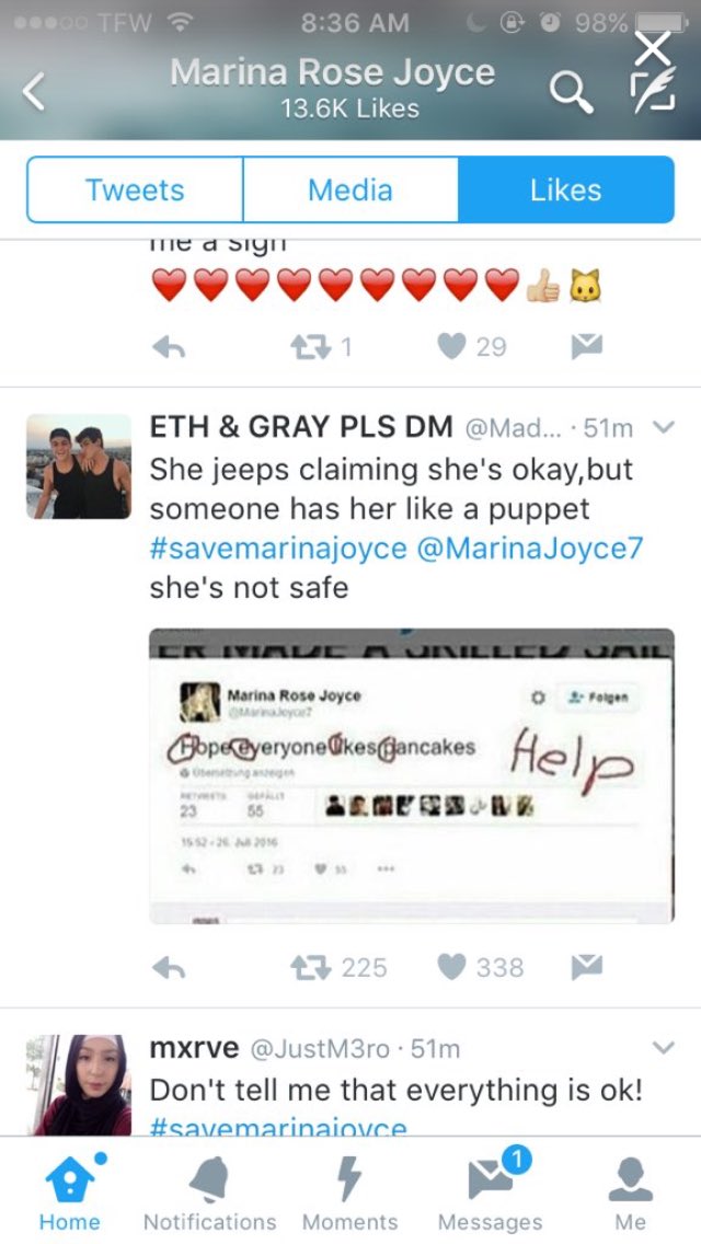 Matty_H797's tweet photo. @MarinaJoyce7 #savemarinajoyce why won't everyone realize Marina needs our help https://t.co/tcUyRyHCWS
