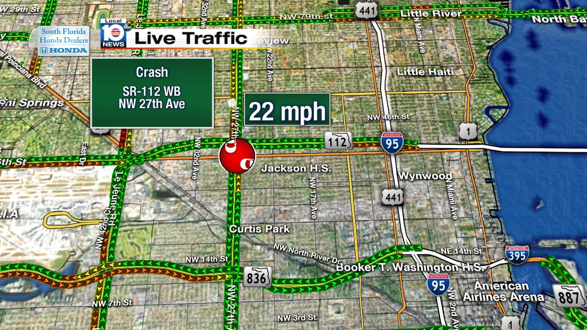 Crash on SR-112 at NW 27th Ave #TRAFFIC #MIAMI https://t.co/w1nT7V2JRG