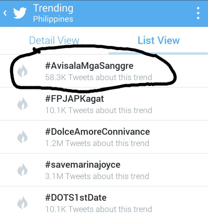 Trending ang #AvisalaMgaSanggre...