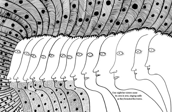 itsnicethat's tweet photo. Yayoi Kusama illustrates a contemporary version of The Little Mermaid > https://t.co/xcFI0G1lUU https://t.co/tIcPAStWA3