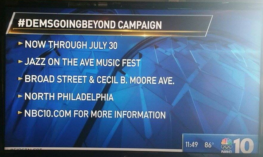 ThinkBroad_'s tweet photo. Everyone's talking about #DemsGoingBeyond and #JazzontheAve! Thanks @NBCPhiladelphia for a great segment! https://t.co/K1ciE0Ys3G