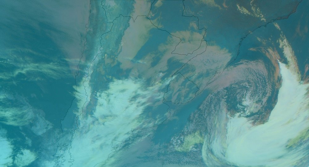 10:15 hs | Sat. Se aleja el ciclón extratropical. Aún rachas de 50 km/h en la costa E en lo que resta de la mañana