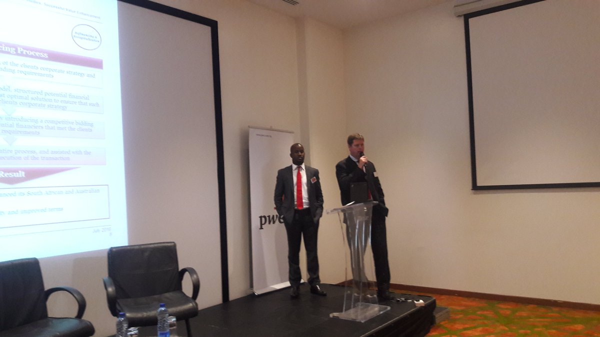 PwC_Nigeria's tweet photo. PwC's Sey Akinwale &amp; Craig Du  Plessis discussing case studies of successful value enhancement #PreservingValue https://t.co/hc9FlNclfT