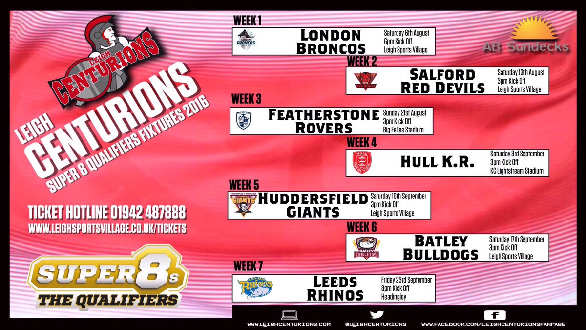LeighLeopardsRL's tweet photo. Here they are! Our 2016 #Super8Qualifiers Fixtures - https://t.co/gGW1O0XrNZ