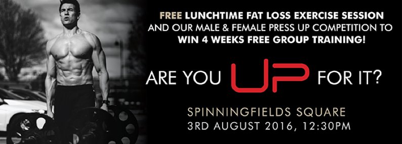 Spinningfields's tweet image. Join @UPFitness as they demonstrate their determination and strength. PLUS WIN 4 weeks free group training