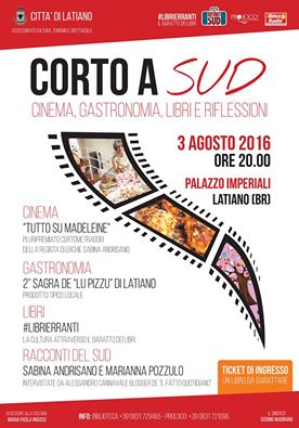 BentornatialSud's tweet photo. #Cinema #libri #gastronomia #racconti a #Km0 targati #Sud cortoasud #BentornatiAlSud #Librierranti #TuttoSuMadeleine https://t.co/F5zdus1HAb