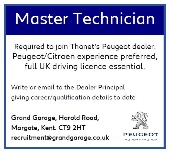 GrandGarage's tweet photo. #recruitment #vacancy for a Master Technician at Grand Garage #Margate @PeugeotUK @CitroenUK experience preferred. https://t.co/lcILzCIHRS