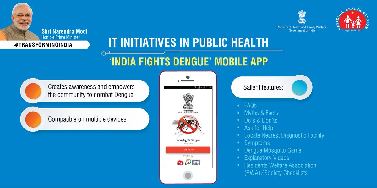 Have you downloaded the India Fights #dengue App?
#SwasthaBharat